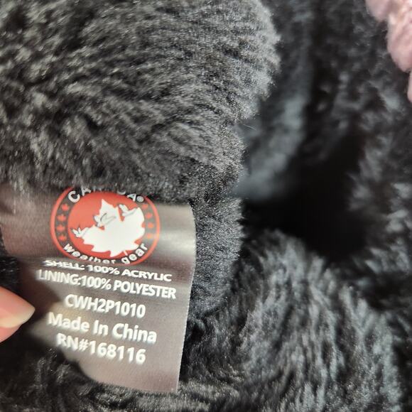 Lot of 3 Tobaggans Hats 2 canada gear soft line & 1 Ireland pink black gray cozy - Picture 5 of 8